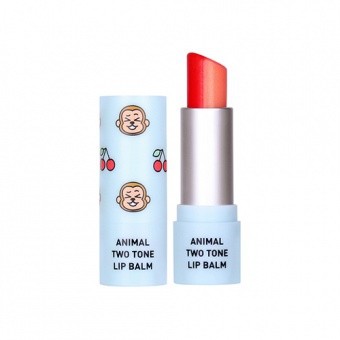SKIN79 Tónujúci balzam na pery v tyčinke ANIMAL TWO-TONE LIP BALM CHERRY MONKEY 3,8g
