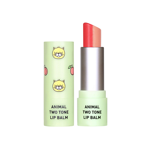 SKIN79 Tónujúci balzam na pery v tyčinke ANIMAL TWO-TONE LIP BALM PEACH CAT 3,8g