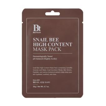 BENTON Pleťová plátýnková maska s filtrátom slimačieho sekrétu a včelím jedom Snail Bee High Content Mask Pack 20g